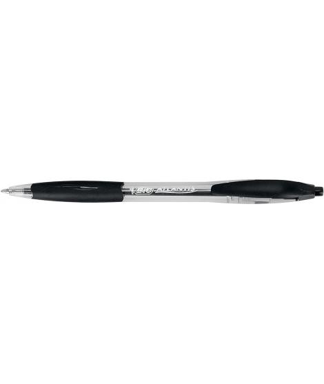 Bic Atlantis Classic Boligrafo Retractil - Punta de 1mm - Cuerpo Transparente con Grip - Color Negro