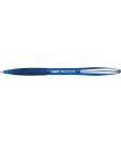 Bic Atlantis Soft Boligrafo Retractil con Clip Metalico - Punta de 1mm - Cuerpo Transparente con Grip - Color Azul