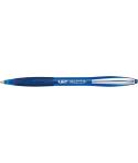 Bic Atlantis Soft Boligrafo Retractil con Clip Metalico - Punta de 1mm - Cuerpo Transparente con Grip - Color Azul