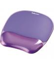 Fellowes Crystal Alfombrilla con Reposamuñecas de Gel - Resistente a las Manchas - 20x23cm - Color Violeta