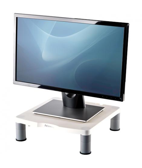 Fellowes Soporte Estandar para Monitor - Ajustable en 3 Alturas - Pies Antideslizantes - Hasta 27kg - Color Gris