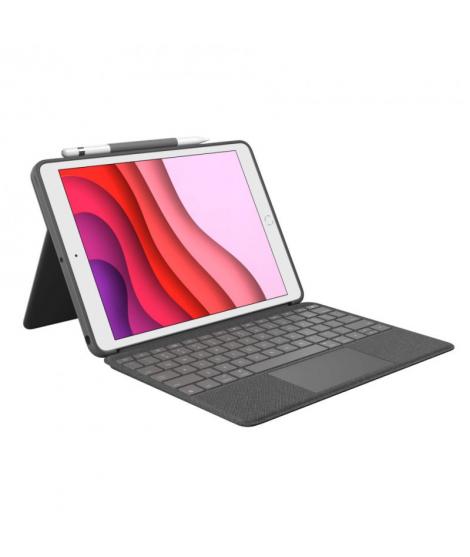 Logitech Combo Touch Funda con Teclado Retroiluminado Inalambrico para iPad 7ª y 8ª Generacion 10.2" - Trackpad - Escritura, Vis