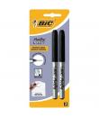 Bic Marking Textile Pack de 2 Rotuladores Permanentes para Ropa - Punta Ultrafina 0.9mm - Lavados hasta 90º - Tinta con Base