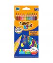 Bic Kids Evolution Stripes Caja de 12 Lapices de Colores Surtidos - Fabricados en Resina - Punta Ultraresistente - Mina Pigmenta