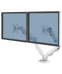 Fellowes Eppa Brazo para Monitor Doble - Hasta 39" y 8kg - Ajustable con Muelle de Gas - Color Blanco