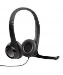 Logitech H390 Auriculares con Microfono Plegable USB - Diadema Ajustable - Almohadillas Acolchadas - Controles en Cable - Cable 