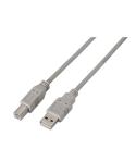 Aisens Cable USB 2.0 Impresora - Tipo A Macho a Tipo B Macho - 1.0m - Color Beige