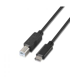 Aisens Cable USB 2.0 Impresora 3A - Tipo USB-C Macho a B Macho - 1.0m - Color Negro