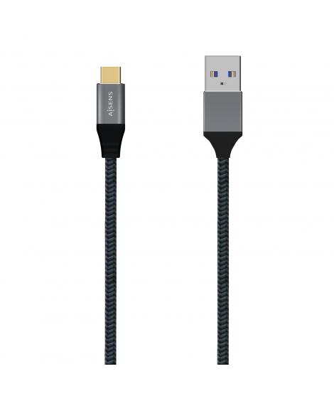 Aisens Cable USB 3.1 GEN2 Aluminio 10GBPS 3A - TIPOUSB-C/M-A/M - 2.0M - Color Gris