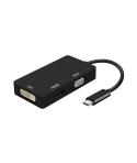 Aisens Conversor USB-C a DVI/HDMI/VGA - USB-C/M-DVI/H-HDMI/H-VGA/H - 15cm - Color Negro