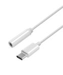 Aisens Conversor USB-C a Audio Estilo Apple - USB-C/M-JACK 3.5/H - 15cm - Color Blanco