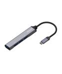 Aisens Hub USB 3.1 USB-C - USB-C Macho a 4xTipo A Hembra - 10cm - Color Gris