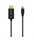 Aisens Cable Conversor Aluminio USB-C a HDMI 2.1 8K@60Hz - USB-C/M-HDMI/M - 1.0m - Color Negro