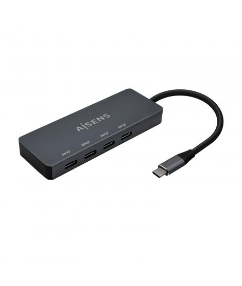 Aisens Hub USB 3.2 Gen1 5G USB-C - USB-C/M-4xUSB-C/H - 15cm - Color Gris