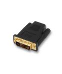 Aisens Adaptador DVI a HDMI - 24+1/M-HDMI A Hembra Blindado en Oro - Full HD - Color Negro