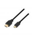 Aisens Cable HDMI a Mini HDMI Alta Velocidad / HEC - A Macho-C/Macho - 1.8m - Compatibilidad 3D y Ethernet - Color Negro