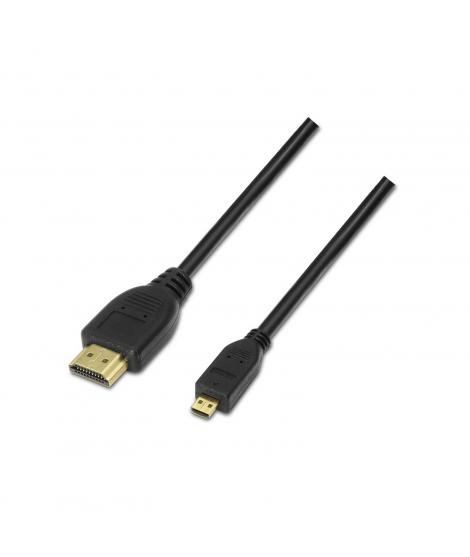 Aisens Cable Micro HDMI Alta Velocidad / HEC - A Macho-D/Macho - 0.8m - Compatibilidad 3D y Ethernet - Color Negro