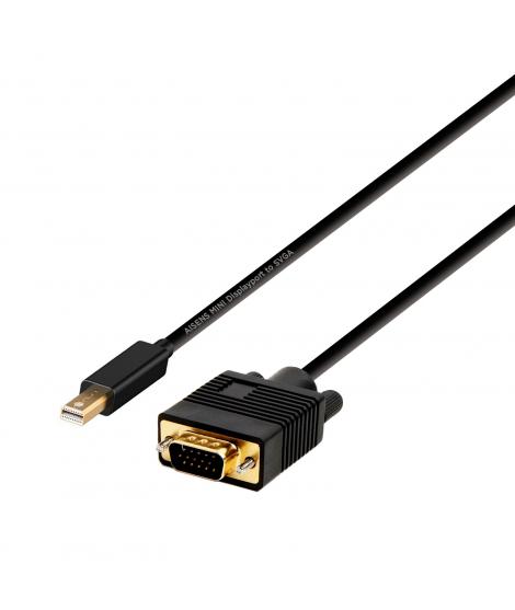 Aisens Cable Conversor Mini Displayport a VGA - Mini DP/M-VGA/M - 2.0m - Color Negro