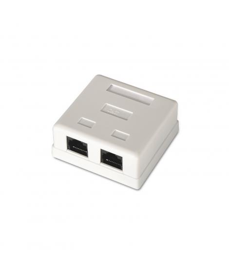 Aisens Roseta de Superficie RJ45 Cat.6 UTP 2 Tomas - Color Blanco