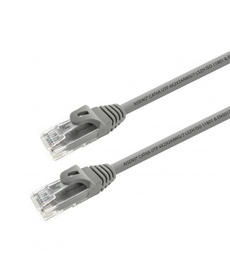 Aisens Cable de Red Latiguillo RJ45 LSZH Cat.6A 500 Mhz UTP AWG24 - 1.0m - Libre de Halogenos - 10 Gigabit/s - Color Gris