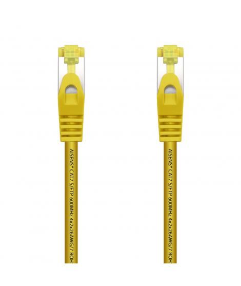 Aisens Cable de Red Latiguillo RJ45 LSZH Cat.7 600 MHz S/FTP PIMF AWG26 - 25cm - Color Amarillo