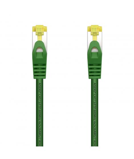 Aisens Cable de Red Latiguillo RJ45 LSZH Cat.7 600 MHz S/FTP PIMF AWG26 - 25cm - Color Verde