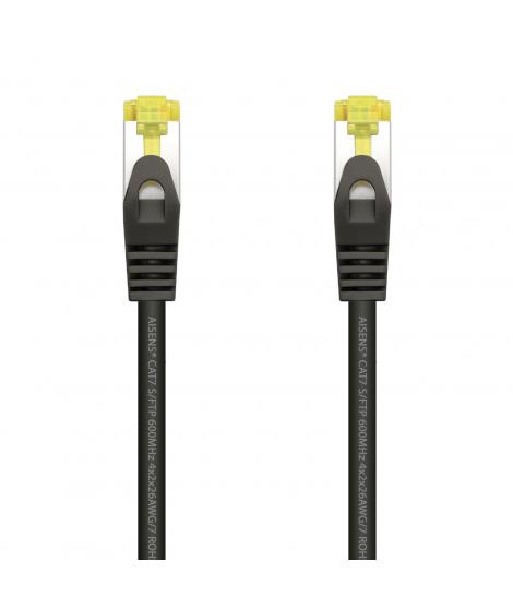 Aisens Cable de Red Latiguillo RJ45 LSZH Cat.7 600 MHz S/FTP PIMF AWG26 - 25cm - Color Negro