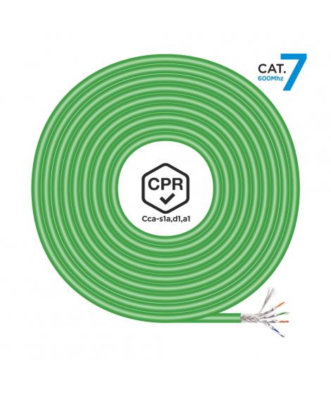 Aisens Cable de Red RJ45 LSZH CPR Cca CAT.7 600 MHZ S/FTP AWG23 - 500M - Color Verde