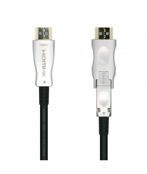 Aisens Cable HDMI V2.0 AOC (Active Optical Cable) Desmontable Premium Alta Velocidad / HEC 4K@60Hz 4:4:4 18Gbps - A/M-D/A/M - 20