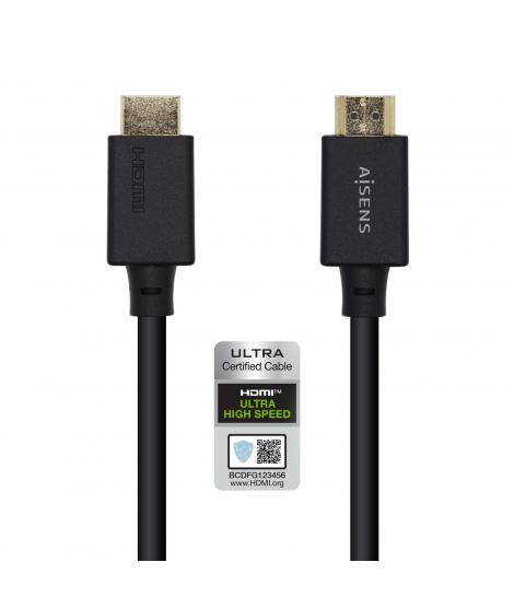 Aisens Cable HDMI V2.1 Certificado Ultra Alta Velocidad 8K@60Hz 48Gbps - A/M-A/M - 1.0m - Color Negro