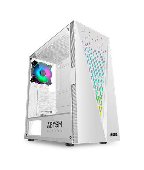 Abysm Gaming Danube Kolpa White ARGB Caja Torre ATX, ITX, micro ATX - Lateral Cristal Templado - 3.5" y 2.5" - USB-A 2.0/3.2 y A