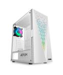 Abysm Gaming Danube Kolpa White ARGB Caja Torre ATX, ITX, micro ATX - Lateral Cristal Templado - 3.5" y 2.5" - USB-A 2.0/3.2 y A