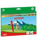 Alpino Pack de 30 Lapices de Colores Creativos - Mina de 3mm - Resistente a la Rotura - Hexagonal - Bandeja Extraible -