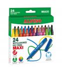 Alpino Pack de 24 Maxi Rotuladores Gruesos - Punta de 6mm - Superlavables, Resistentes y Duraderos - Colores Brillantes - Colore