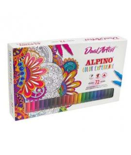 Alpino Dual Artist Color Experience Pack de 72 Rotuladores - Doble Punta para Dibujos mas Completos - Forma Triangular Ergonomic