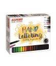 Alpino Color Experience Kit Rotuladores Hand Lettering con 30 unidades - Incluye 1 Rotulador Punta Super Pincel, 1 Rotulador