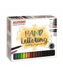 Alpino Color Experience Kit Rotuladores Hand Lettering con 30 unidades - Incluye 1 Rotulador Punta Super Pincel, 1 Rotulador