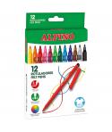 Alpino Pack de 12 Rotuladores Escolares - Punta Fina de 3mm - Superlavables y Brillantes - Ideal para Creatividad y