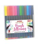 Alpino Color Experience Pack de 12 Rotuladores Brush Lettering - Punta Pincel de 4.55mm - Tinta Base Agua - Colores Vivos y