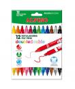 Alpino Pack de 12 Rotuladores Double Double 10+2 - Rotuladores de Doble Punta - Colores Superbrillantes - Tinta Superlavable -