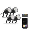 Ksix Pack 4 Smartled Outdoor Focos LED RGBWIC - IP65 - Control por APP - Instalacion Facil