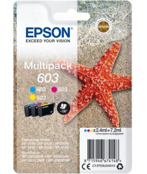 Epson 603 Pack de 3 Cartuchos de Tinta Originales - Cyan, Magenta, Amarillo - C13T03U54010