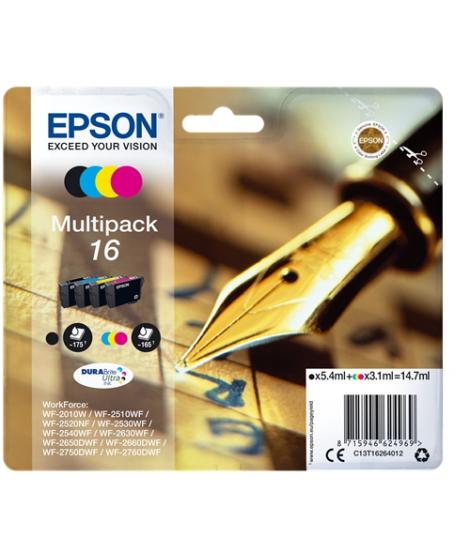 Epson T1626 Pack de 4 Cartuchos de Tinta Originales - C13T16264012