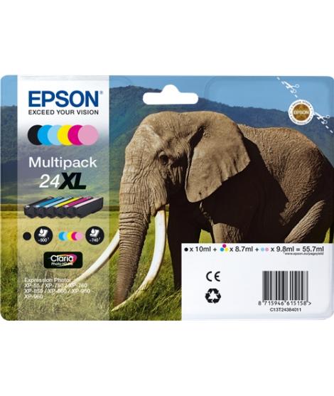 Epson T2438 (24XL) Pack de 6 Cartuchos de Tinta Originales - C13T24384011