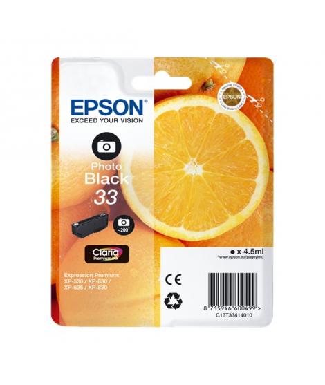 Epson T3341 (33) Negro Photo Cartucho de Tinta Original - C13T33414012