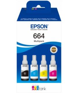 Epson 664 Pack de 4 Botellas de Tinta Originales C13T664640