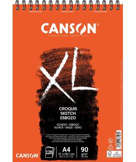 Canson XL Bloc de Croquis con 120 Hojas A4 - Espiral Microperforado - 21x29.7cm - 90g - Color Marfil