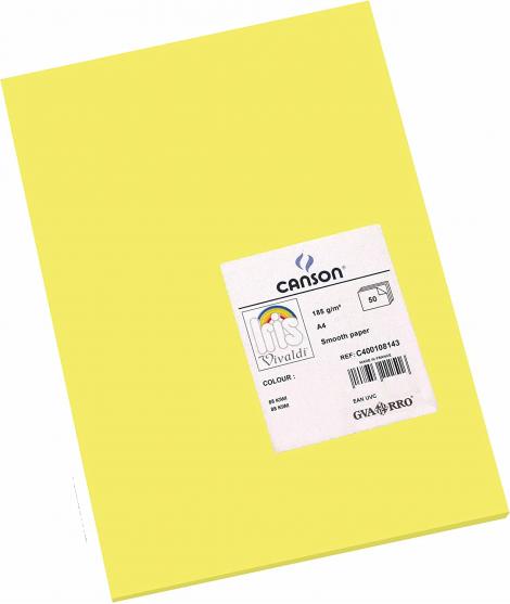 Canson Guarro Pack de 50 Cartulinas Iris A4 de 185g - 21x29.7cm - Color Kiwi