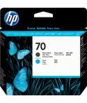 HP 70 Negro Mate/Cyan Cabezal de Impresion Original - C9404A