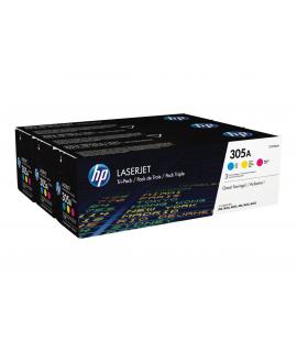 HP CE411A/CE412A/CE413A Pack de 3 Cartuchos de Toner Originales - 305A